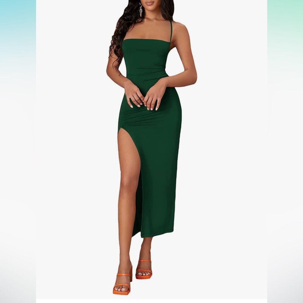 Elegant Green Sleeveless Dress